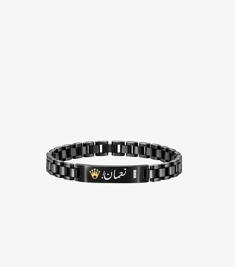 CUSTOM NAME BLACK STEEL BRACELET
