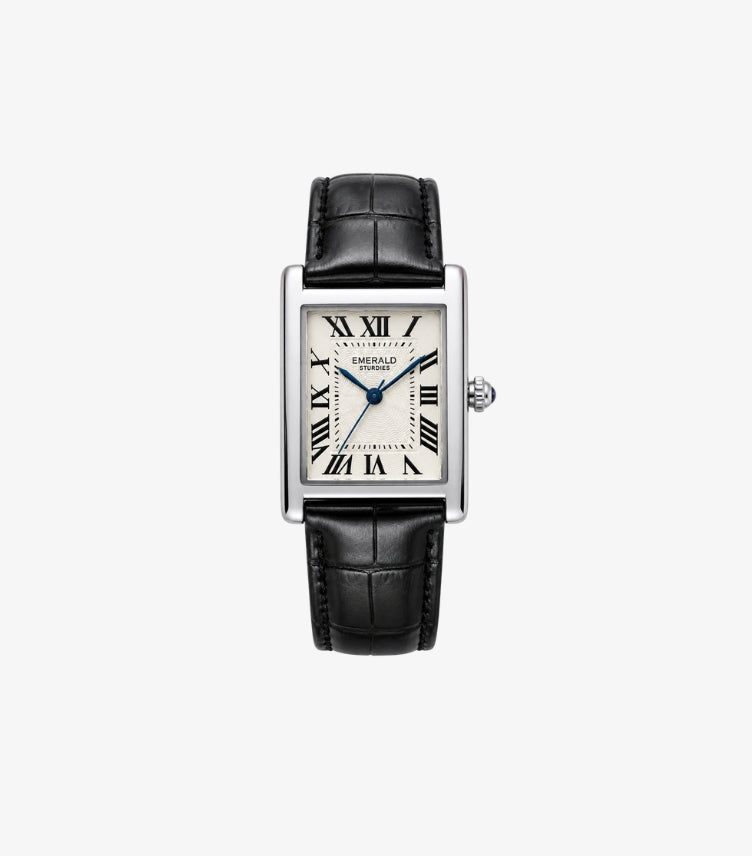 EMERALD CLASSIC RECTANGULAR LEATHER WATCH