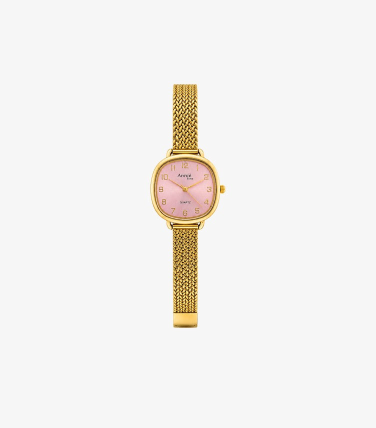 ANNIE TIME GOLD MESH STRAP WATCH