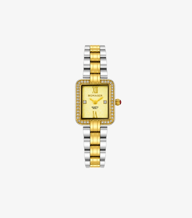 BONAIER WOMEN’S LUXURY TWO TONE WATCH